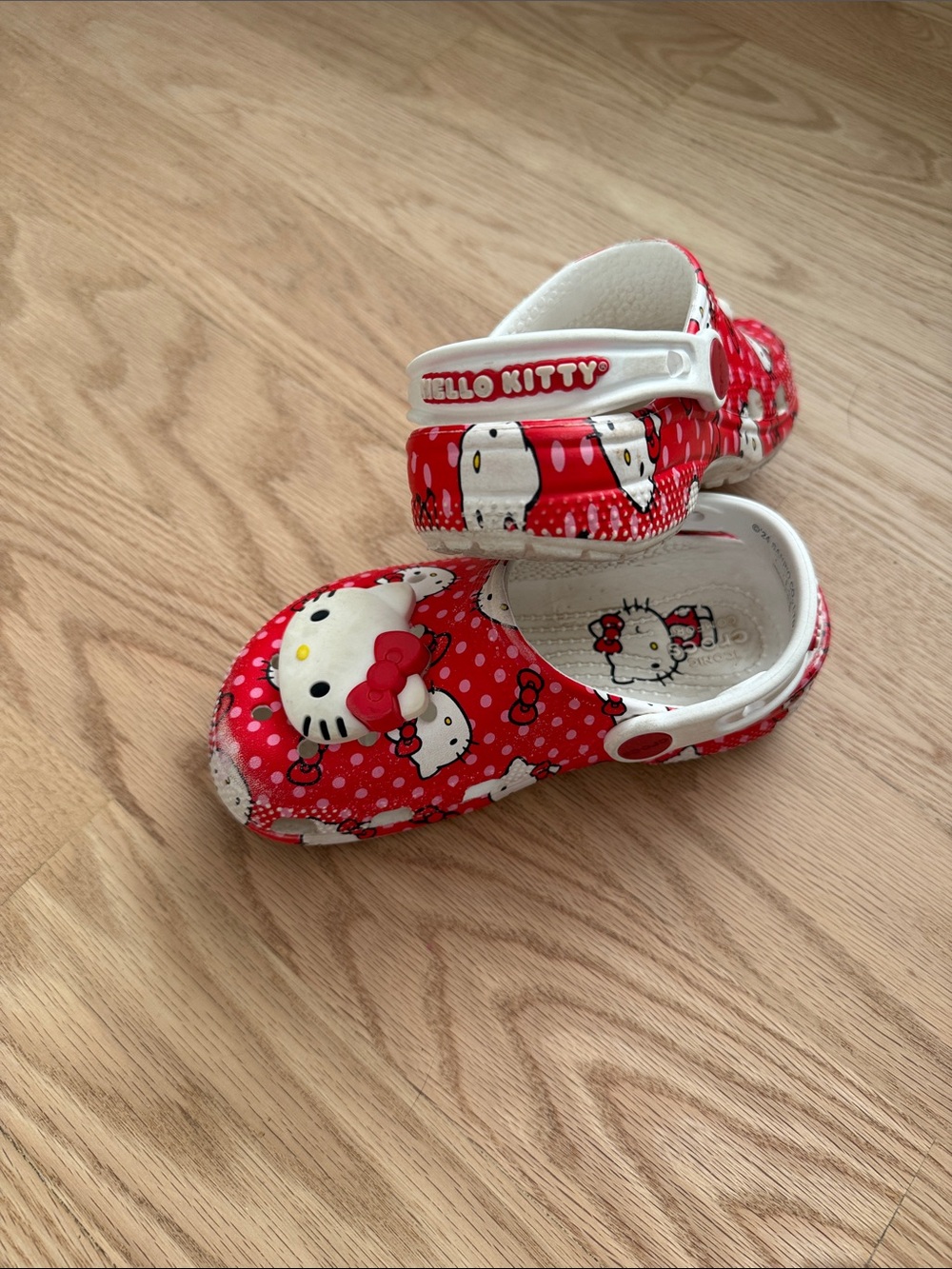 Hello Kitty Red White Polka Dot Kids Crocs